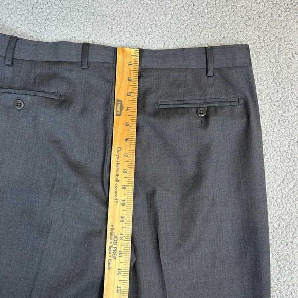 Zanella Men's Ethan 100% Lana Wool Italy Dress Pants 38 Gray Pleated Cuffed - Picture 7 of 8